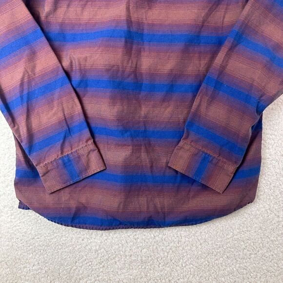 Mountain Hardwear‎ Shirt Mens Small Blue Striped Long Sleeve Flannel - Picture 8 of 12